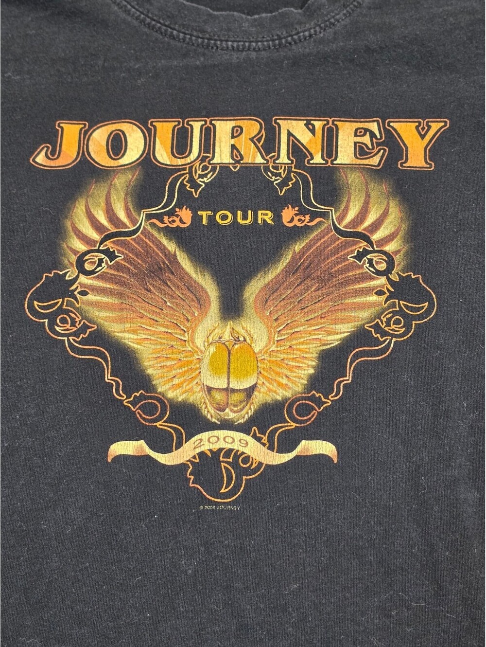 Vintage 2009 Journey Tour Black Graphic T-Shirt, Medium, 100
